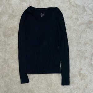A new day black long sleeve top size small